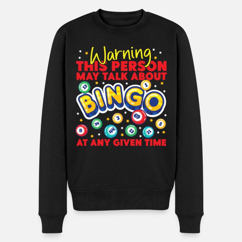 Bingo Player Warning This Person - Männer Premium Bio Pullover - Schwarz