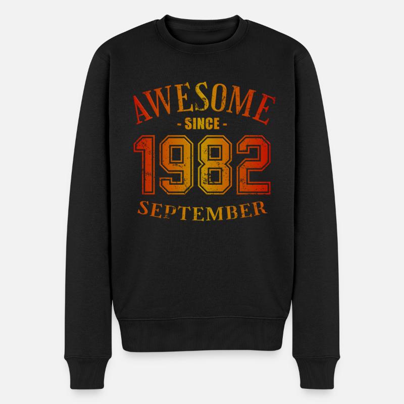Septembre 1982 - Anniversaire de septembre - Pull Premium bio Homme - noir
