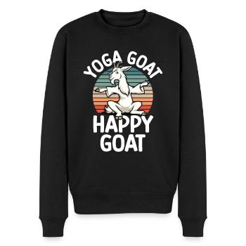 Goat yoga meditation, yoga class, yoga - Men's Premium Organic Jumper - black - Front - Nico (187cm)