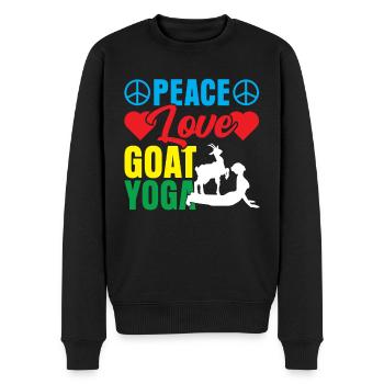 Ziegen-yoga-meditation, Yoga-kurs, Yoga - Männer Premium Bio Pullover - Schwarz - Vorne - Nico (187cm)