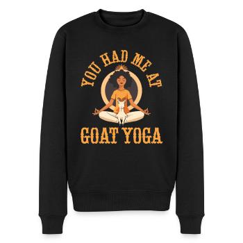 Ziegen-yoga-meditation, Yoga-kurs, Yoga - Männer Premium Bio Pullover - Schwarz - Vorne - Nico (187cm)