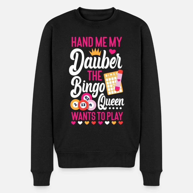 Bingo Player Queen Hand Me My - Männer Premium Bio Pullover - Schwarz