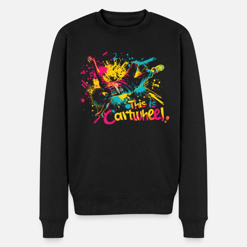 Cooler Radschlagen-turner - Männer Premium Bio Pullover - Schwarz