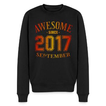 September 2017 - Birthday in September Awesome - Men's Premium Organic Jumper - black - Front - Nico (187cm)