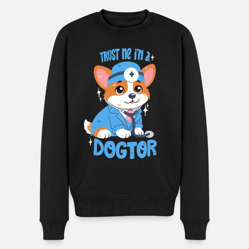 Trust Me I'm A Dogtor - Männer Premium Bio Pullover - Schwarz