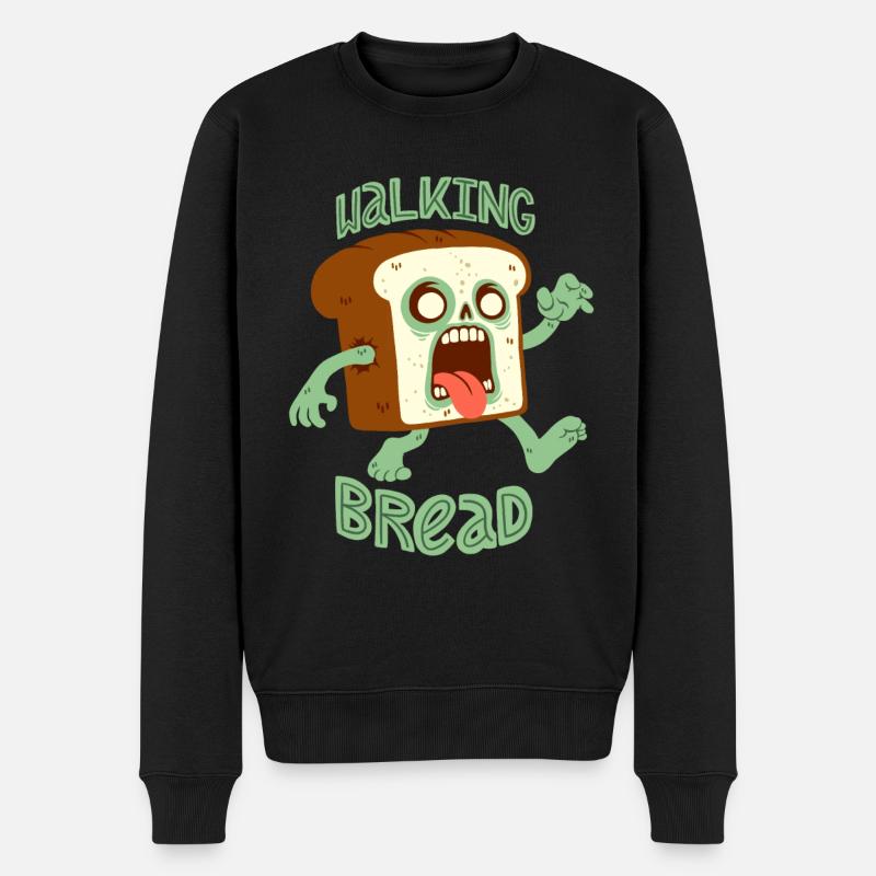 Zombie-Brot: Walking Bread - Männer Premium Bio Pullover - Schwarz