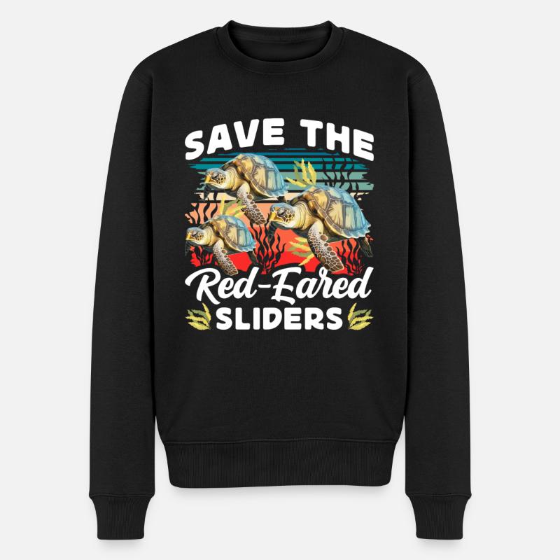 Red-eared turtle lovers - Men's Premium Organic Jumper - black