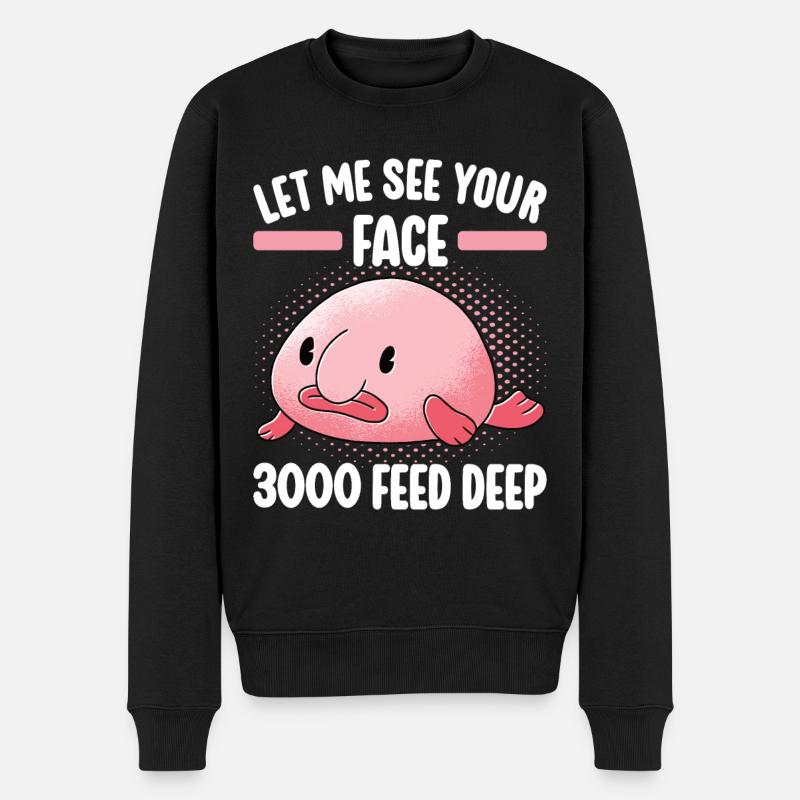 Poisson blob mignon poisson laid - Pull Premium bio Homme - noir