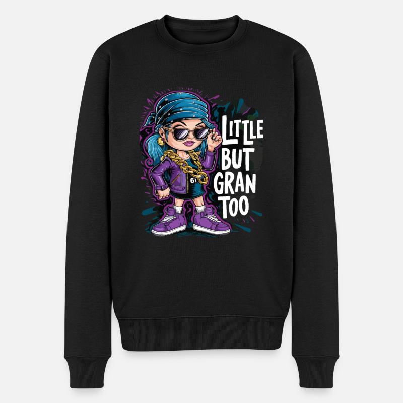 Cooles Mädchen mit blauen Haaren und Sonnenbrille - Männer Premium Bio Pullover - Schwarz