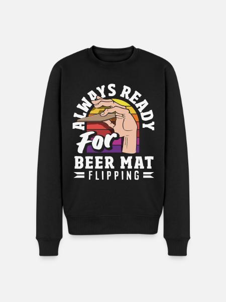 Bierdeckel Umdrehen Spiel Bier - Männer Premium Bio Pullover - Schwarz