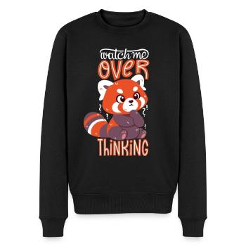 Overthinking Red Panda - Men's Premium Organic Jumper - black - Front - Nico (187cm)