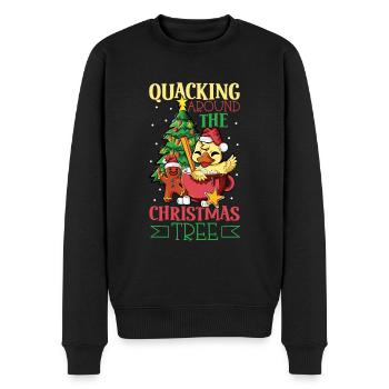 Weihnachten Ente - Männer Premium Bio Pullover - Schwarz - Vorne - Nico (187cm)