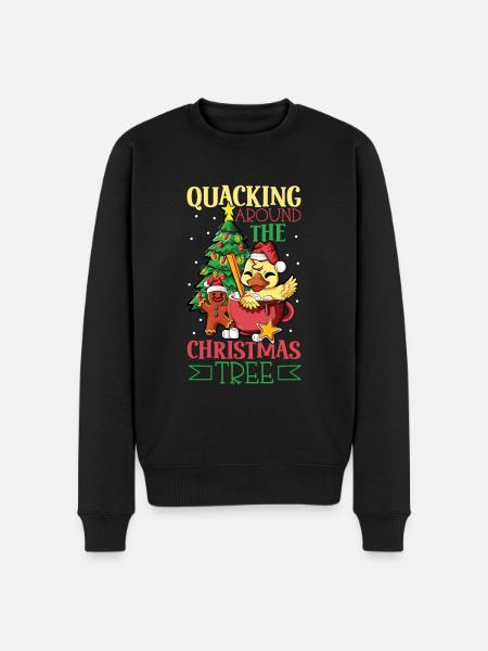 Christmas Duck - Men's Premium Organic Jumper - black
