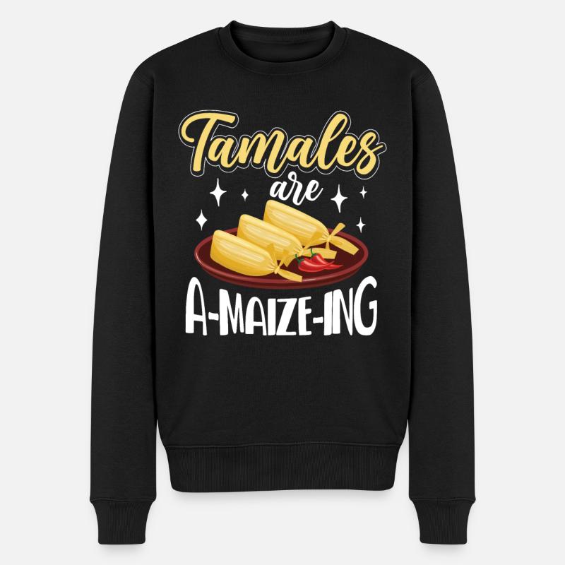 Mexikanisches Essen Tamale - Männer Premium Bio Pullover - Schwarz