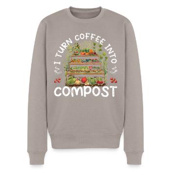 Organic Farmer Permaculture Food Forest - Männer Premium Bio Pullover - Taupe - Vorne - Nico (187cm)