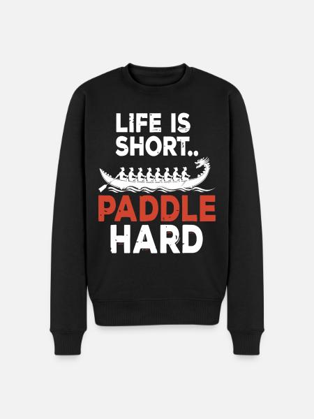 Lustiges Drachenboot-paddel - Männer Premium Bio Pullover - Schwarz