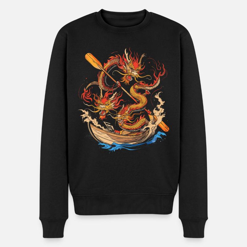 Funny Dragon Boat Paddle - Men's Premium Organic Jumper - black