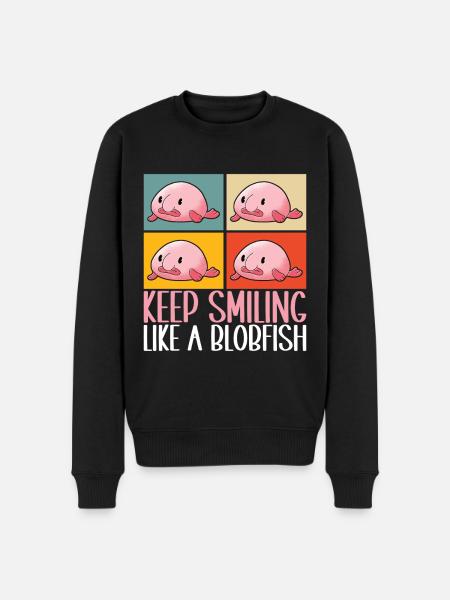 Cute Blob Fish Ugly Fish - Men's Premium Organic Jumper - black