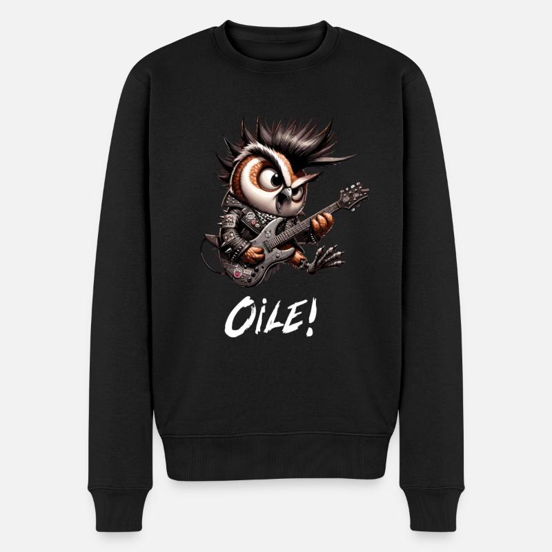 Punker Eule - Oile - Oi Punk - Männer Premium Bio Pullover - Schwarz