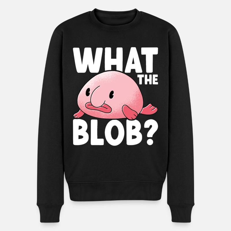 Poisson blob mignon poisson laid - Pull Premium bio Homme - noir