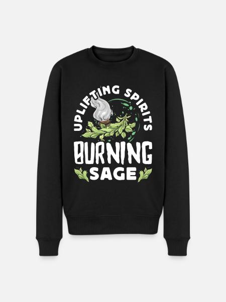 Smudge Salie Veer Spirituele Smudging - Mannen Premium Bio sweater - zwart