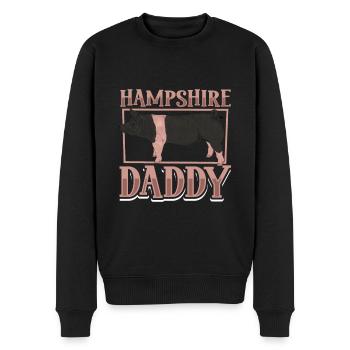 Hampshire Schwein Papa - Männer Premium Bio Pullover - Schwarz - Vorne - Nico (187cm)
