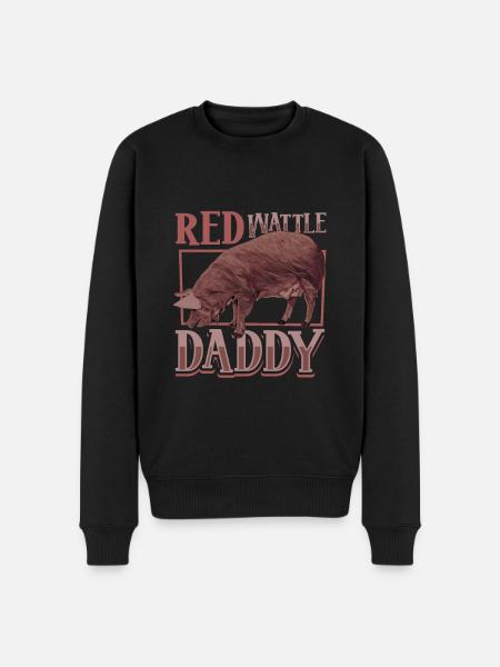 Red wattle pig dad - Men's Premium Organic Jumper - black