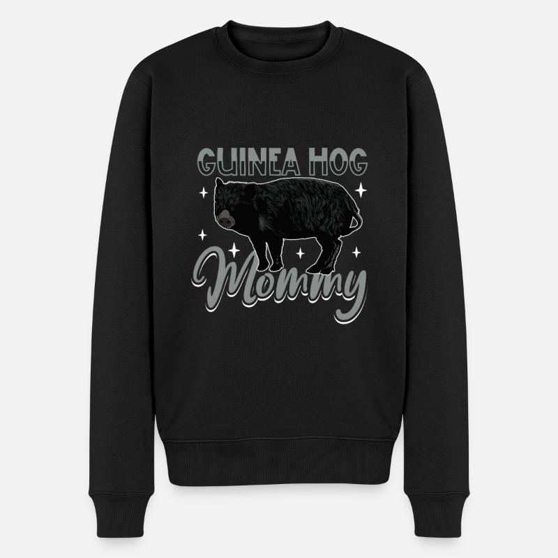 Guinea Hog Mama - Männer Premium Bio Pullover - Schwarz