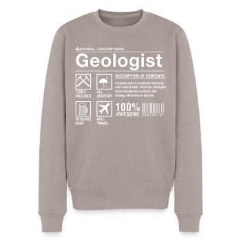 L’humour des dinosaures de la paléontologie - Pull Premium bio Homme - taupe - Devant - Nico (187cm)