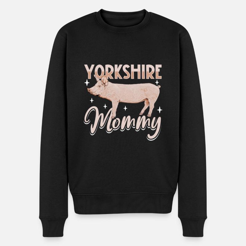 Yorkshire Schwein Mama - Männer Premium Bio Pullover - Schwarz