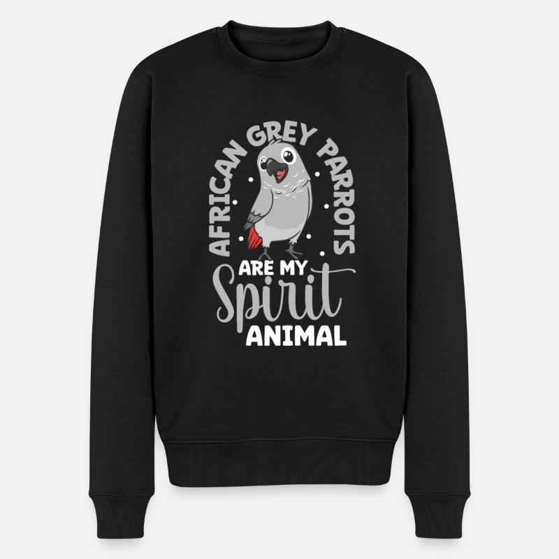 Animal préféré - Perroquet gris d’Afrique - Pull Premium bio Homme - noir