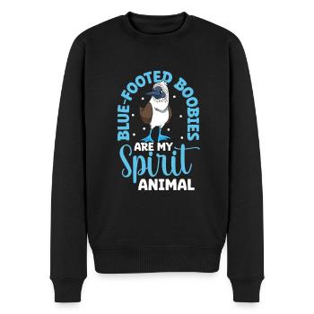 Lieblingstier - Blaufußtölpel - Männer Premium Bio Pullover - Schwarz - Vorne - Nico (187cm)