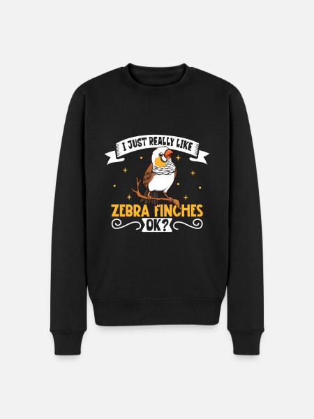 I love my zebra finch - Men's Premium Organic Jumper - black
