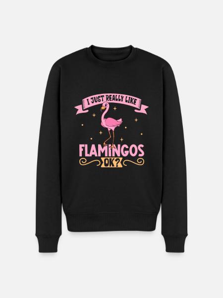 I love my flamingo - Men's Premium Organic Jumper - black