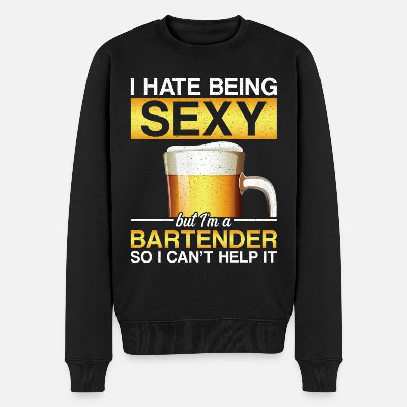 Bartender Mixologist I Hate Being - Männer Premium Bio Pullover - Schwarz
