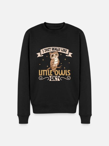 Ich liebe meinen Steinkauz - Männer Premium Bio Pullover - Schwarz