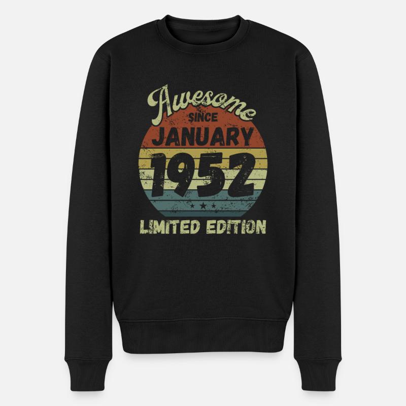 Génial depuis janvier 1952 - Anniversaire - Pull Premium bio Homme - noir