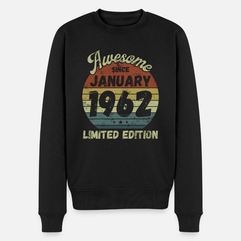 Génial depuis janvier 1962 - Anniversaire - Pull Premium bio Homme - noir