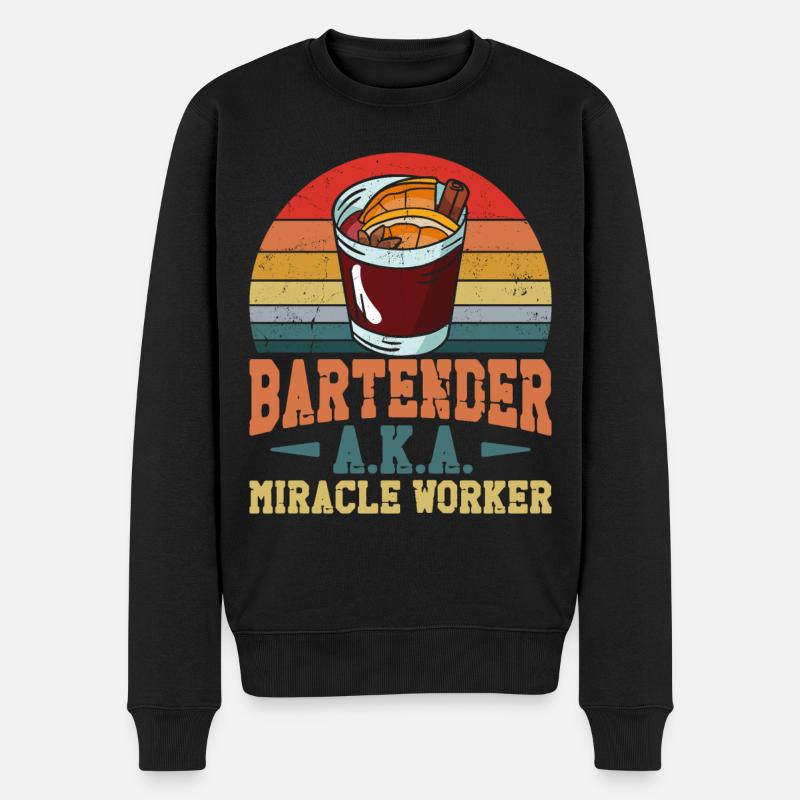 Bartender Mixologist Bartender - Männer Premium Bio Pullover - Schwarz