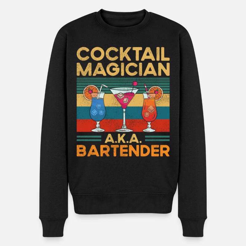 Barman Mixologue Cocktail - Pull Premium bio Homme - noir