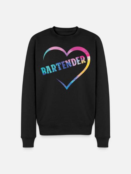 Bartender Mixologist Heart - Men's Premium Organic Jumper - black