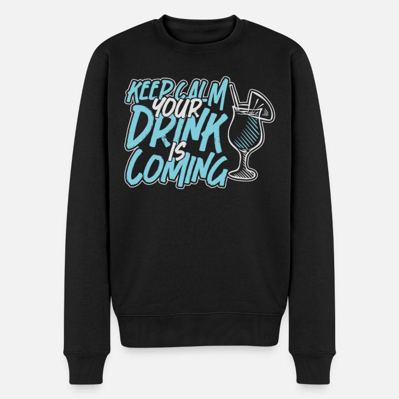 Barman Mixologue Keep Calm - Pull Premium bio Homme - noir