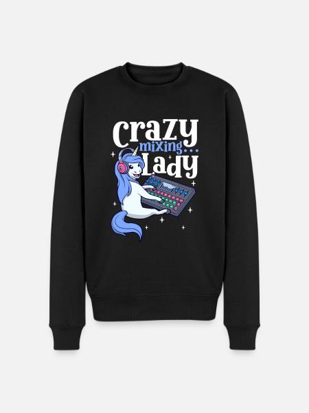 Crazy Mixing Lady - Sound Engineer - Men's Premium Organic Jumper - black