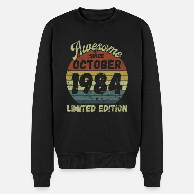 Awesome since October 1984 - Geburtstag - Männer Premium Bio Pullover - Schwarz