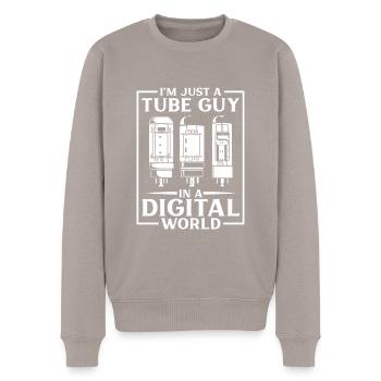 Tube Guy - Tube Amplifier - Men's Premium Organic Jumper - taupe - Front - Nico (187cm)
