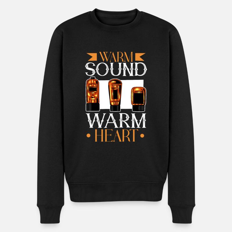 Warmer Sound - Vakuumröhren - Männer Premium Bio Pullover - Schwarz