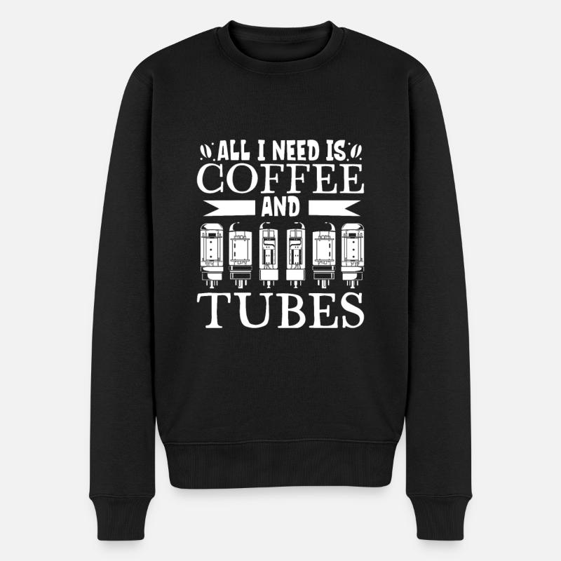 Coffee and vacuum tubes - Men's Premium Organic Jumper - black