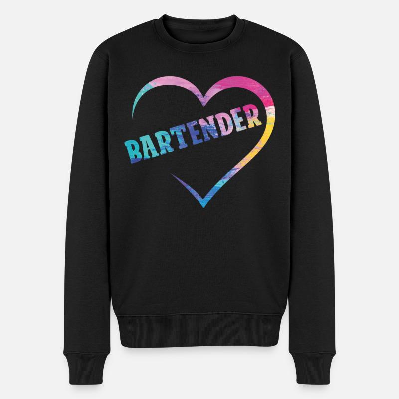 Barman Mixologue Coeur - Pull Premium bio Homme - noir