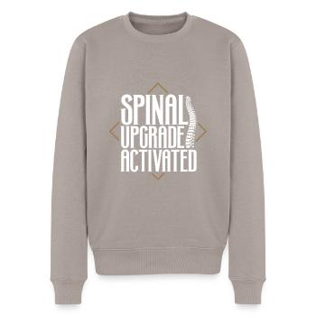 Spine Upgrade Enabled - Back Surgery - Men's Premium Organic Jumper - taupe - Front - Nico (187cm)