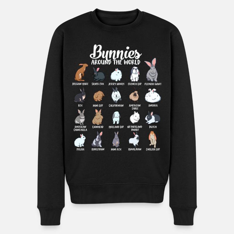 Lapins du monde - Lapin - Pull Premium bio Homme - noir